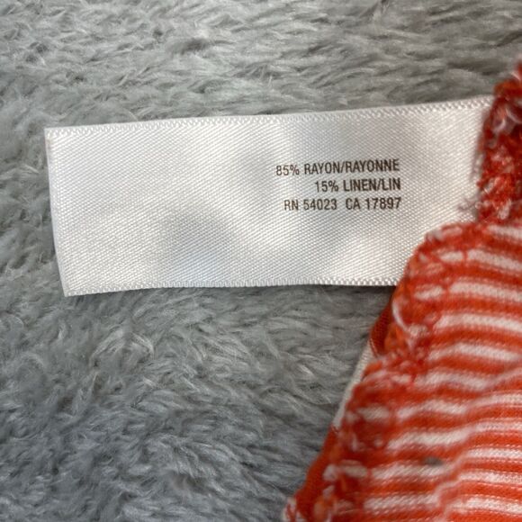 Old Navy Tank Top Women's Medium Vintage Tank Orange Stripe Workout Summer - Picture 4 of 9